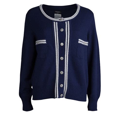 chanel cardigan blue white|Chanel inspired cardigans for women.